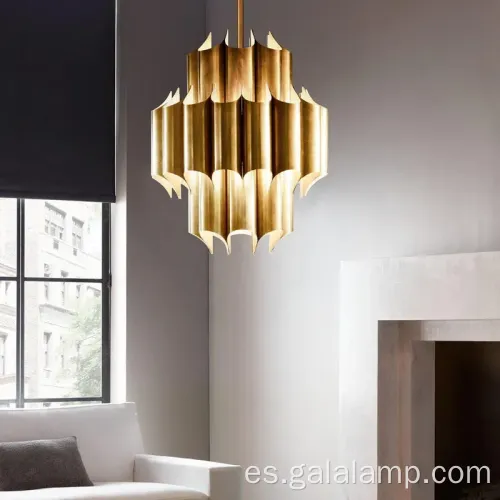 Chandelier de colgante de plata y oro moderno